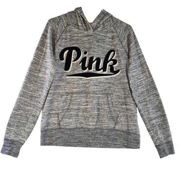 Victoria's Secret PINK Gray Heathered Hoodie Size M - Picture 1 of 10